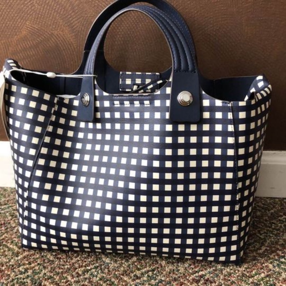 Tory Burch Rory Mini Plaid Tote